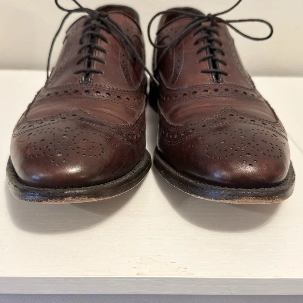 Allen Edmonds McAllister Wingtip Oxford Shoes Burgundy/Merlot Men's 10 D